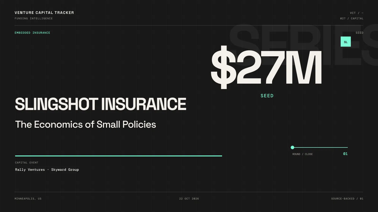 Slingshot Insurance $27M seed financing editorial cover.