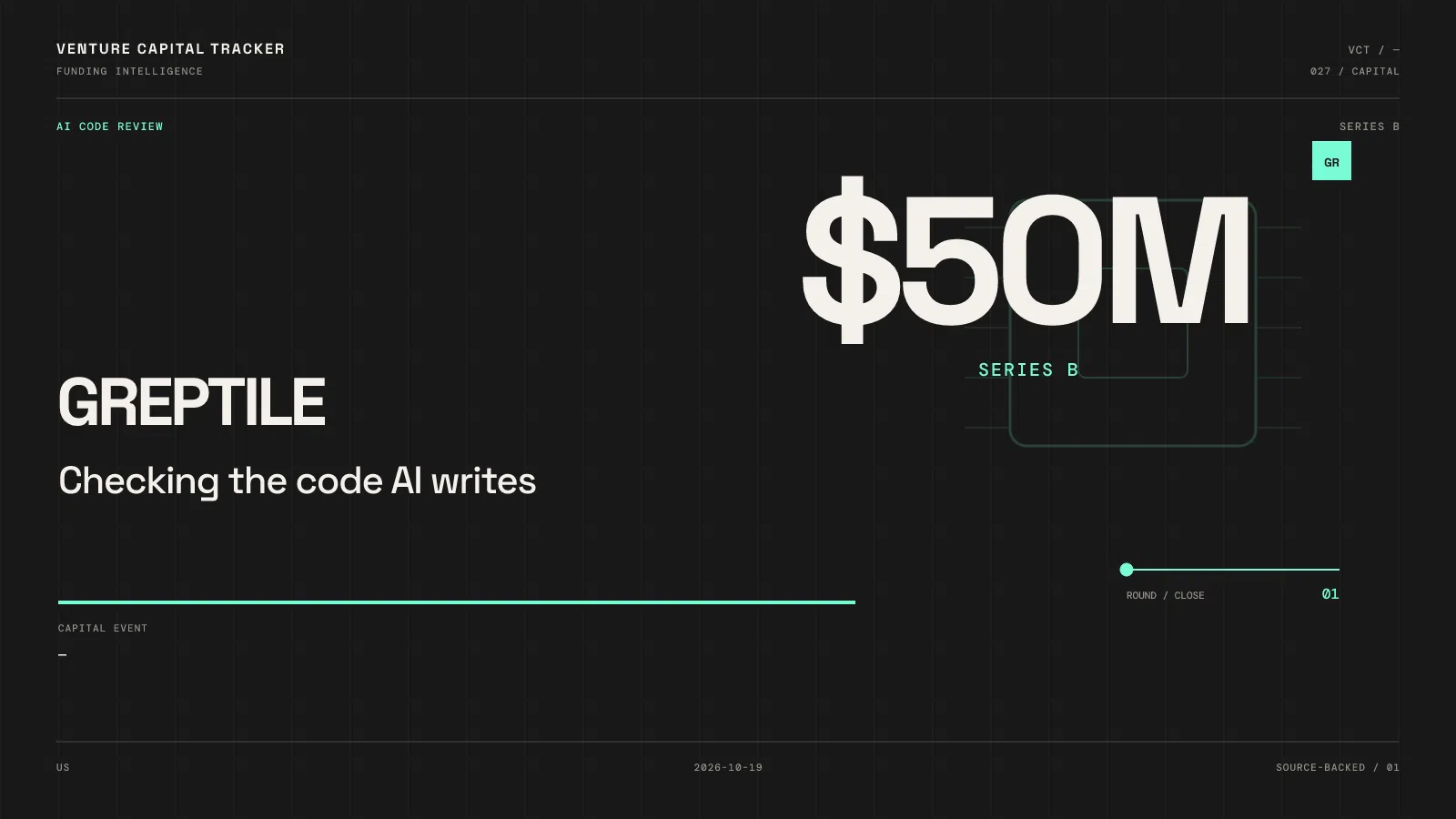 Greptile $50M Series B cover with a $750M valuation.