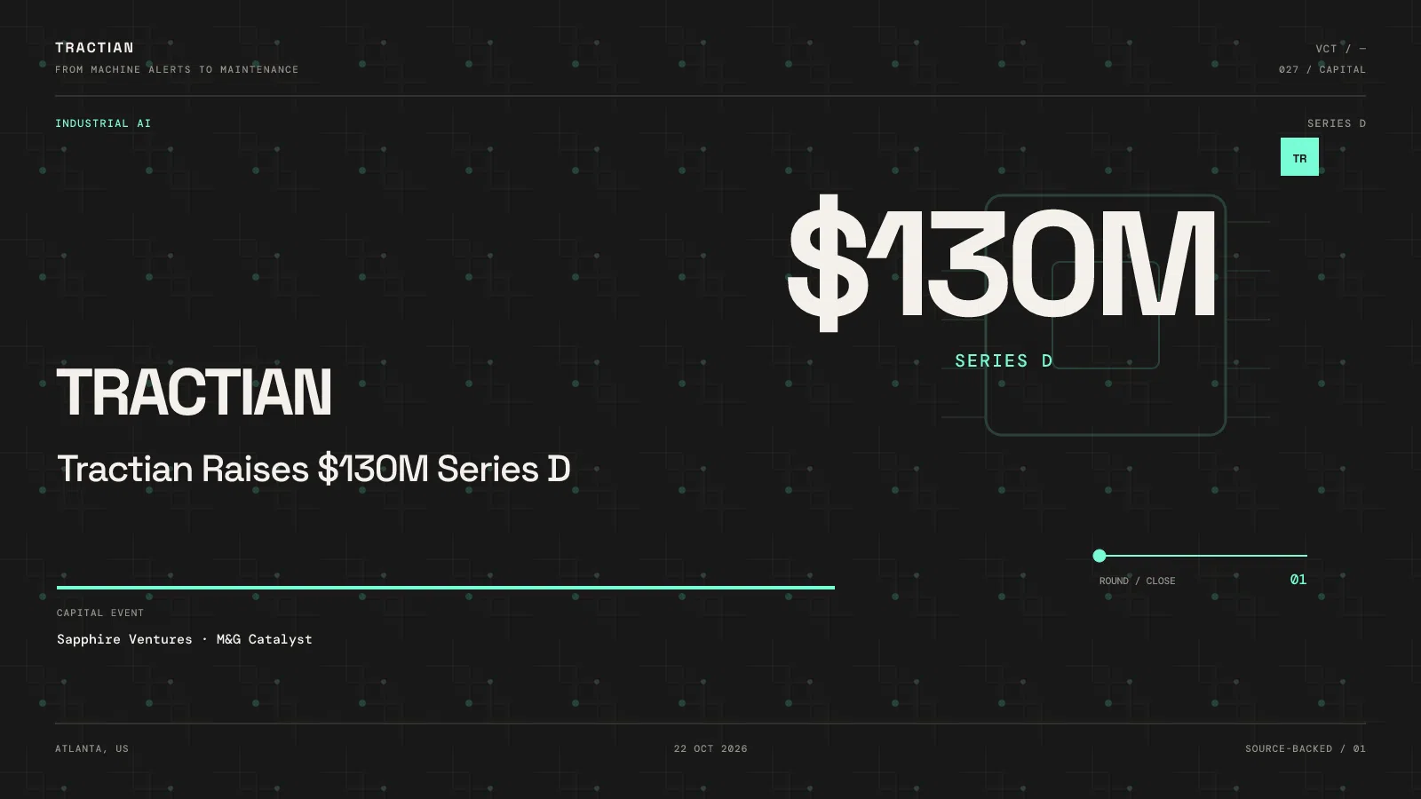 Tractian $130M Series D and $1.4B valuation editorial cover.