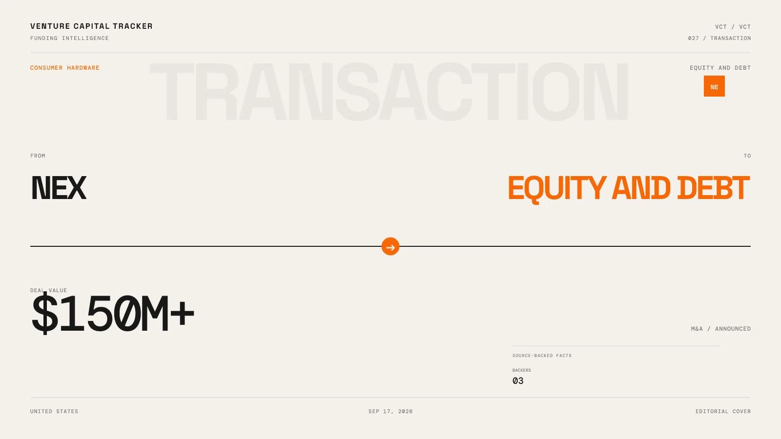 Nex $150 million-plus Series E equity and JPMorgan debt