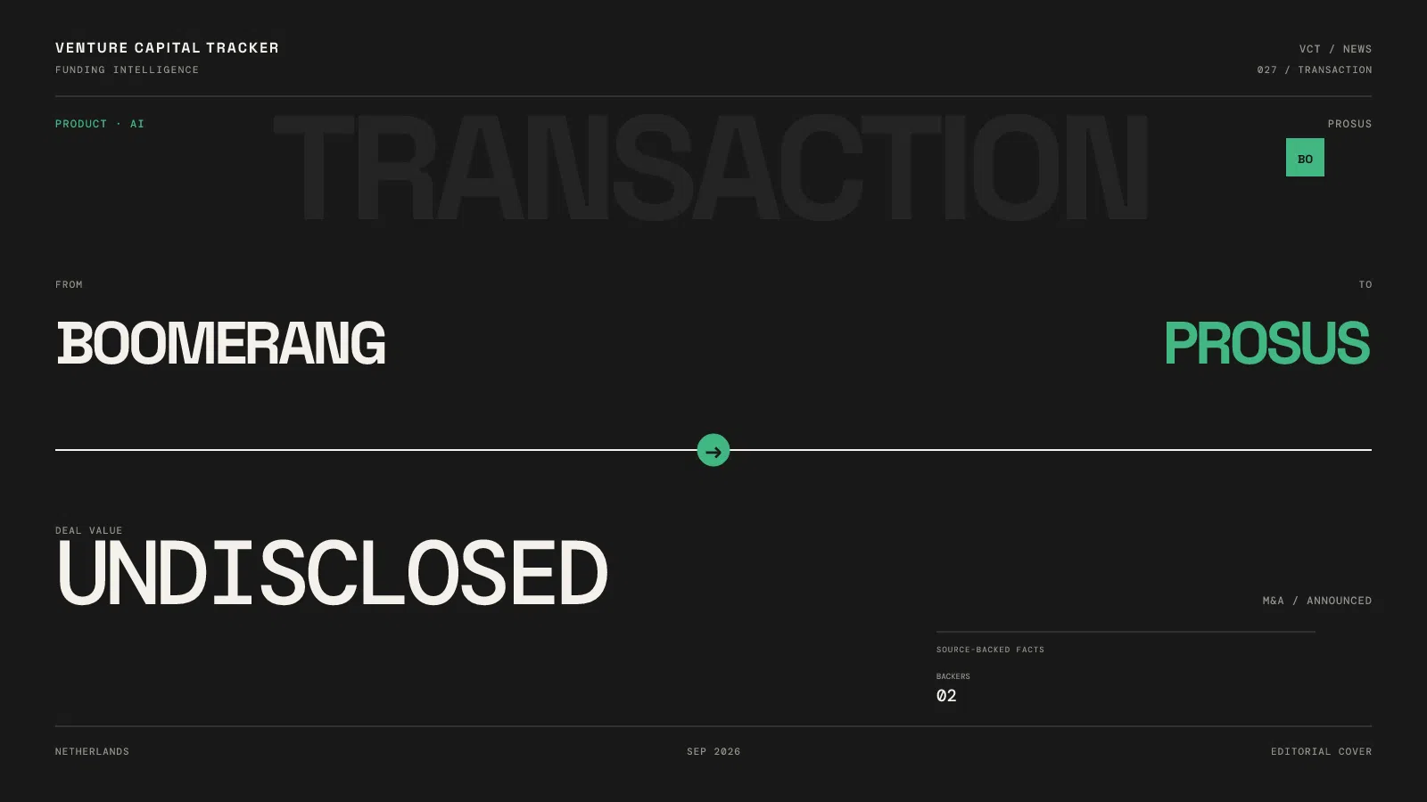 Prosus acquires Boomerang for undisclosed consideration