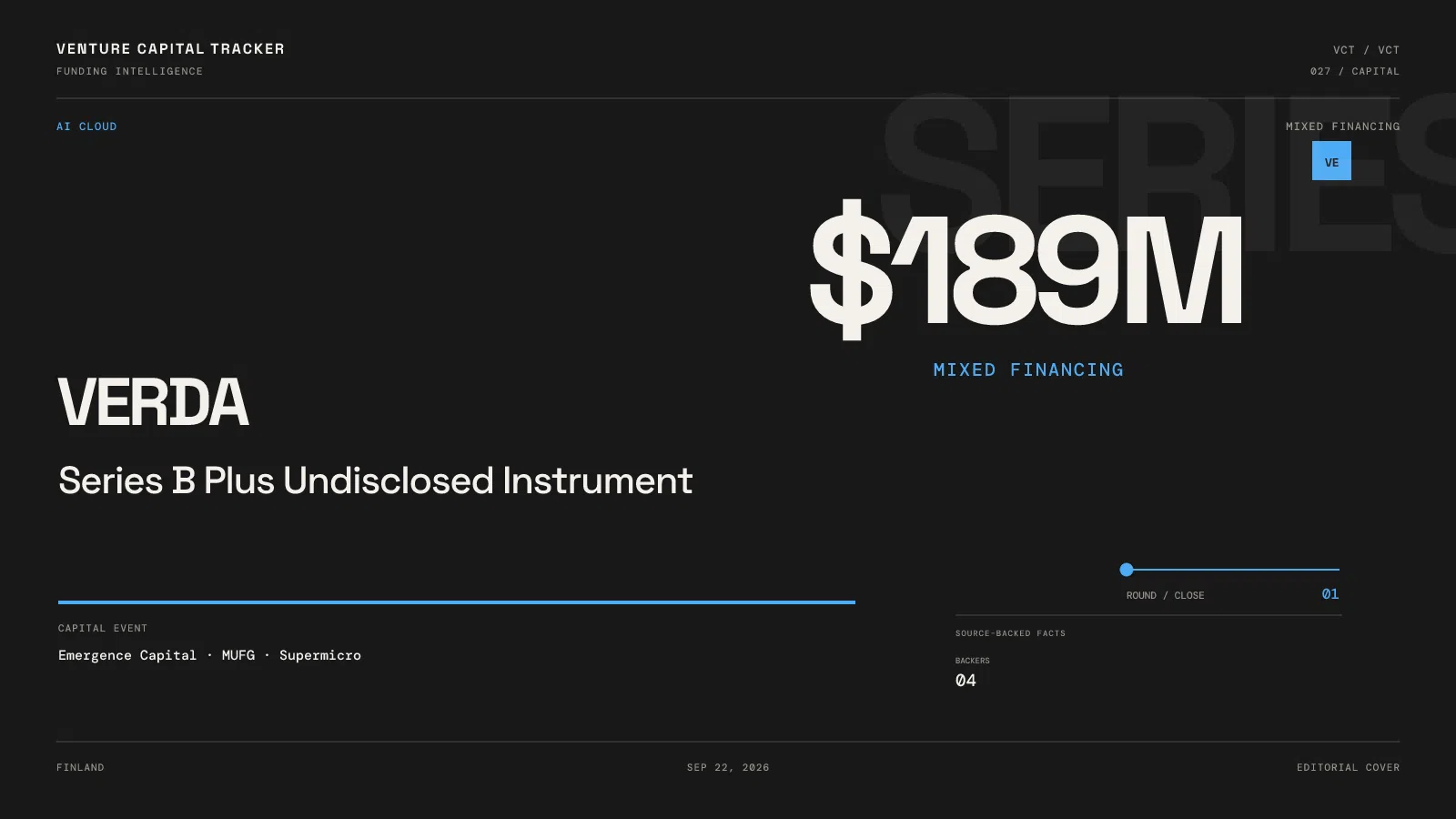 Verda $189 million Series B and additional financing