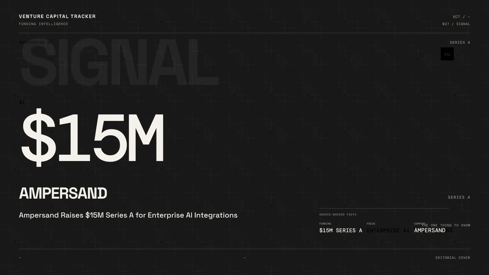 Ampersand Series A: $15 million for enterprise AI agent integration infrastructure