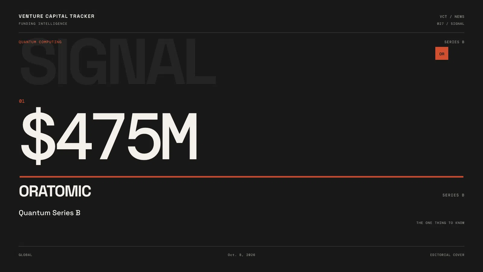 Oratomic $475 million Series B at a $5.4 billion valuation