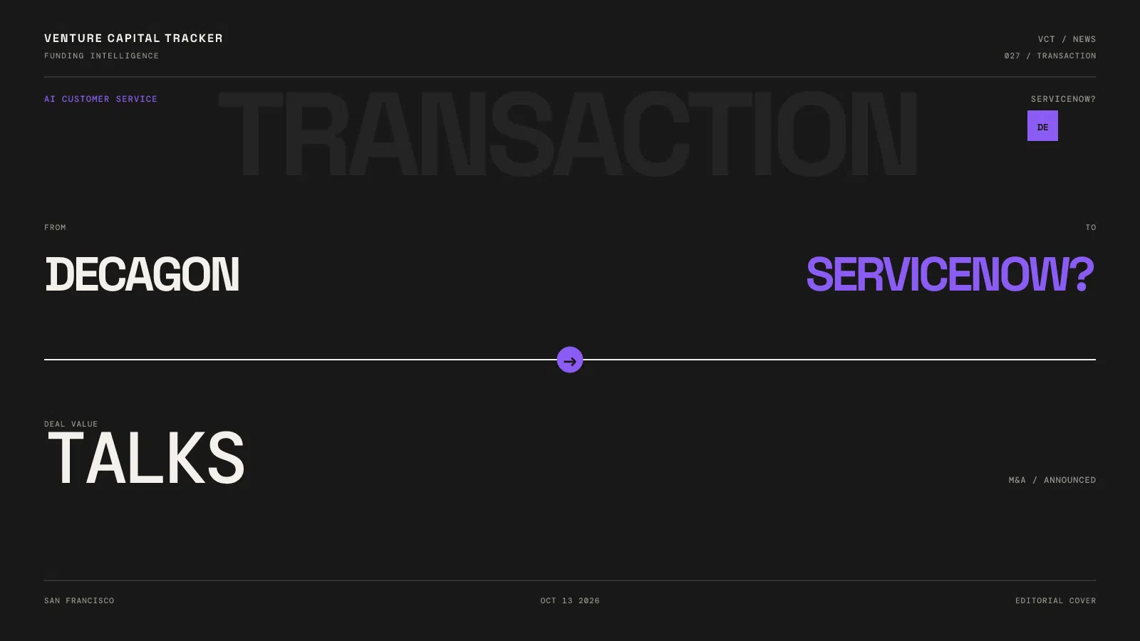 Decagon reported acquisition talks with ServiceNow