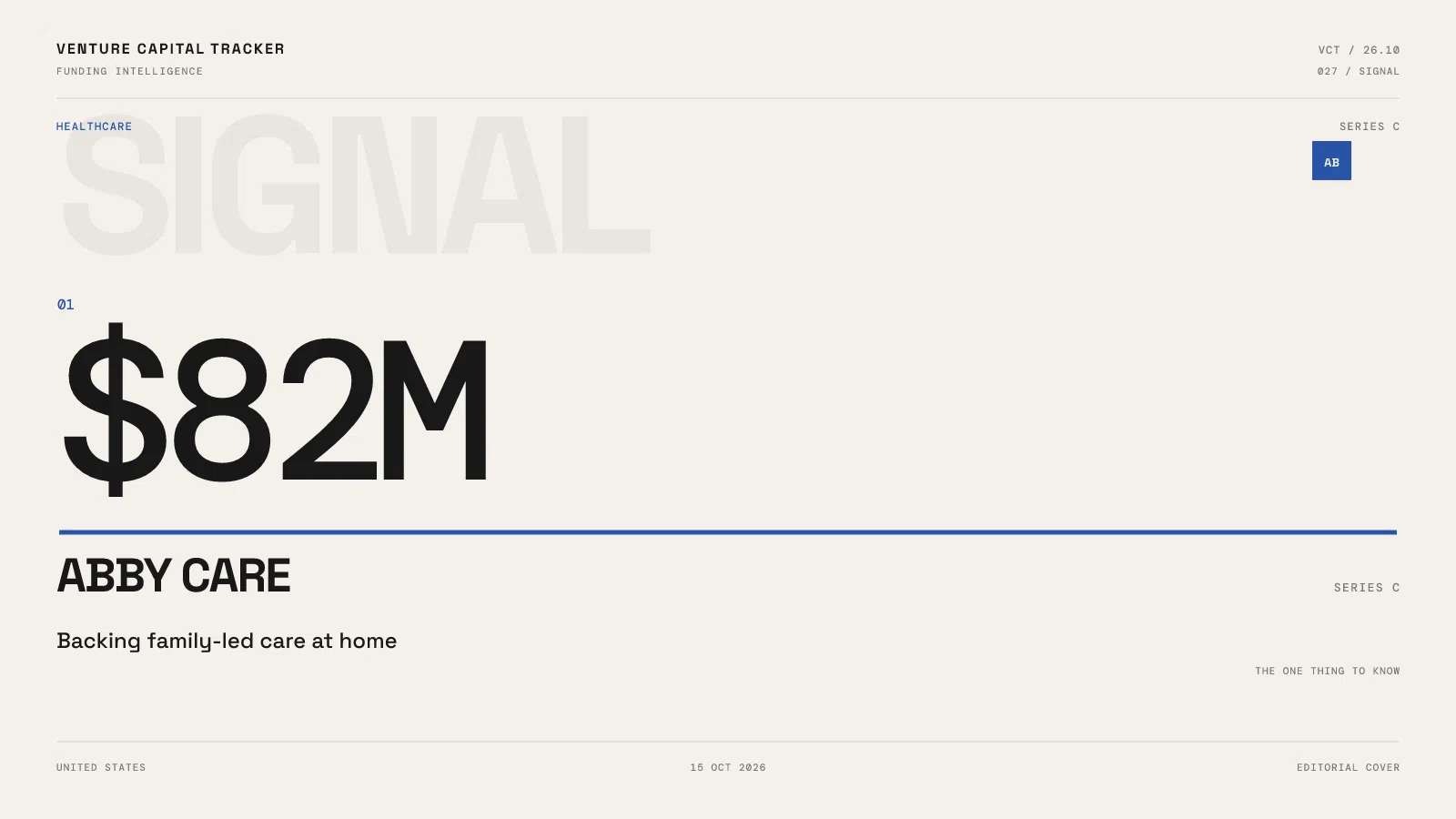 Abby Care — 82 million dollars Series C financing announced October 15, 2026