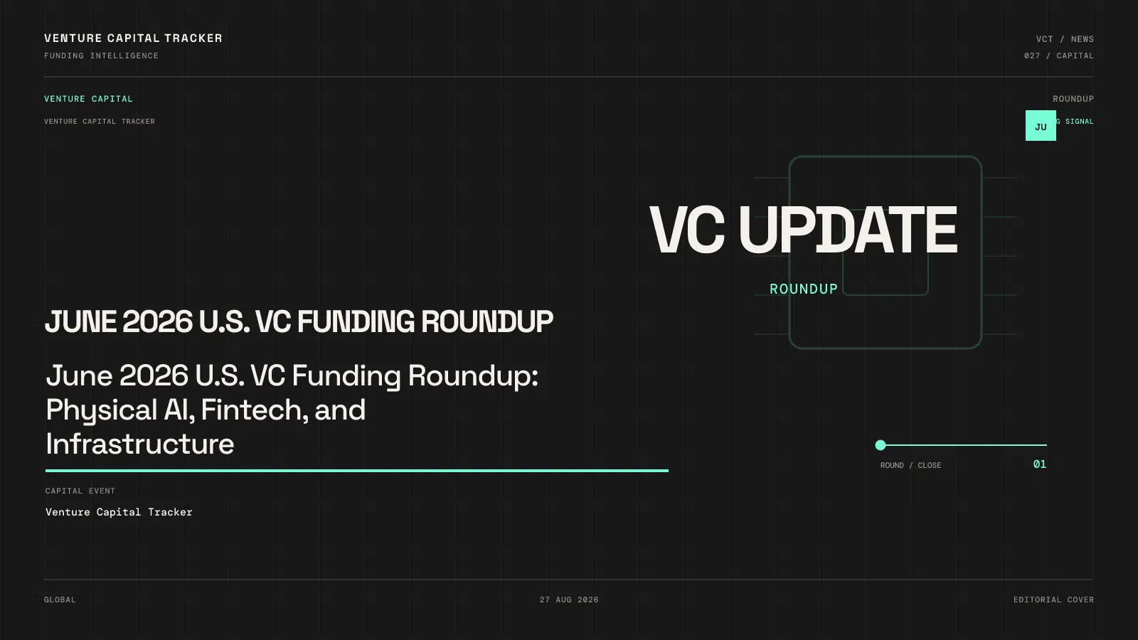 June 2026 U.S. VC Funding Roundup: Physical AI, Fintech, and Infrastructure