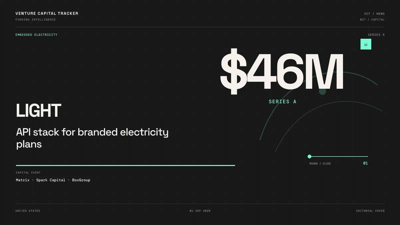 Cover for Light $46M Series A — Matrix embedded electricity
