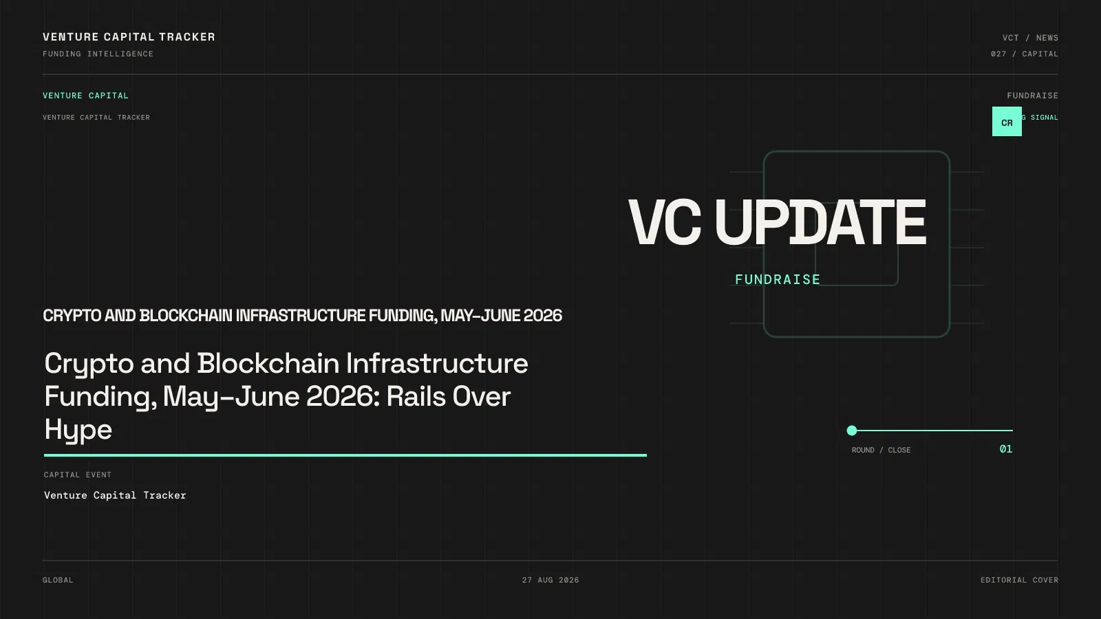 Crypto and Blockchain Infrastructure Funding, May–June 2026: Rails Over Hype