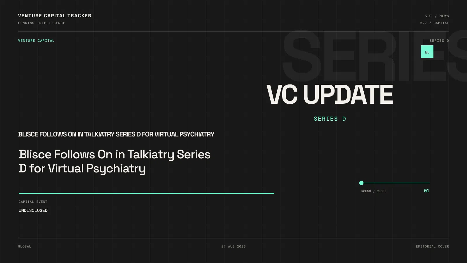Blisce Follows On in Talkiatry Series D for Virtual Psychiatry