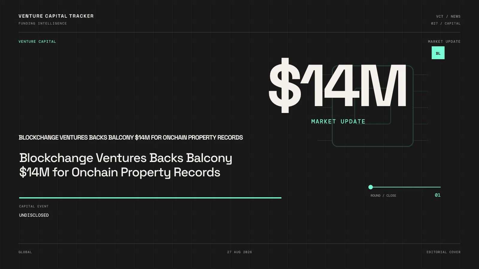 Blockchange Ventures Backs Balcony $14M for Onchain Property Records