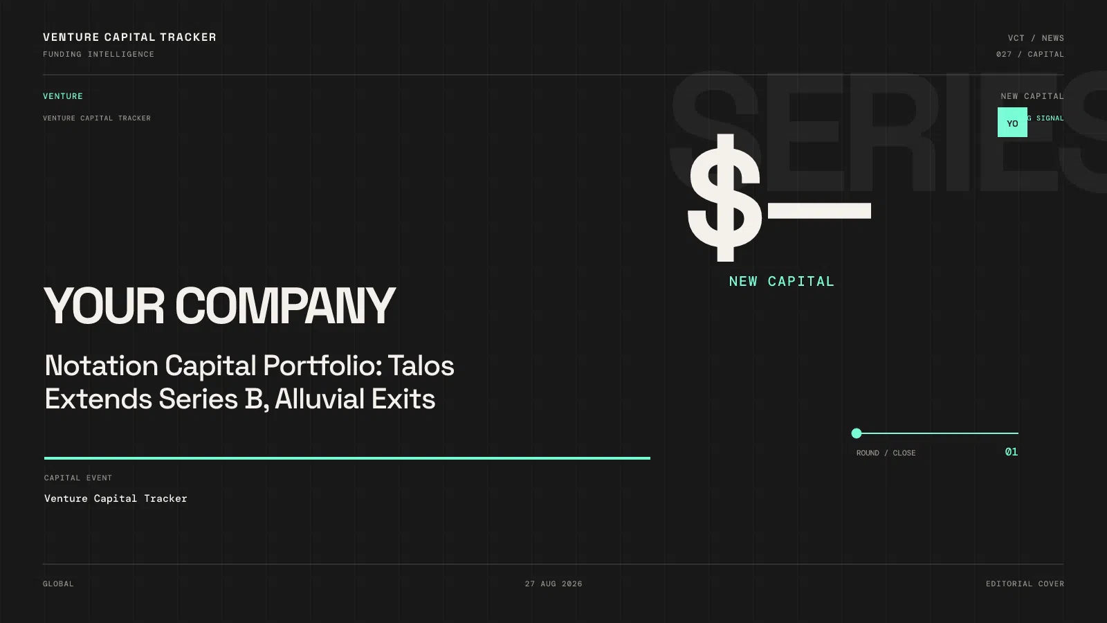 Notation Capital Portfolio: Talos Extends Series B, Alluvial Exits