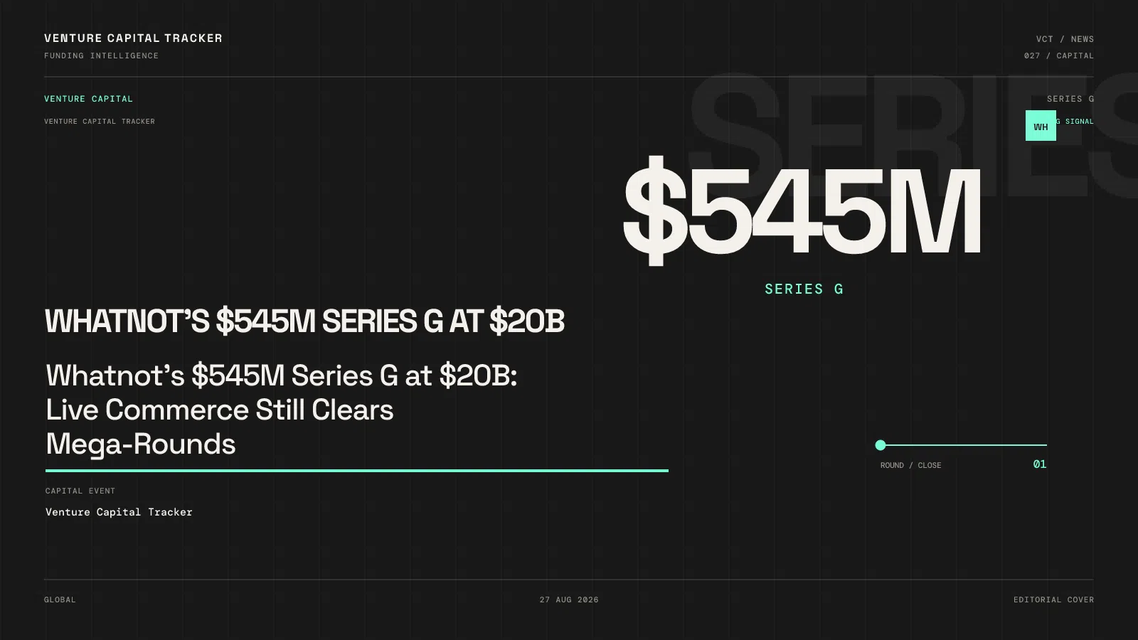 Whatnot’s $545M Series G at $20B: Live Commerce Still Clears Mega-Rounds