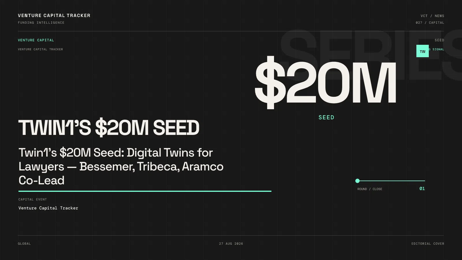 Twin1's $20M Seed: Digital Twins for Lawyers — Bessemer, Tribeca, Aramco Co-Lead