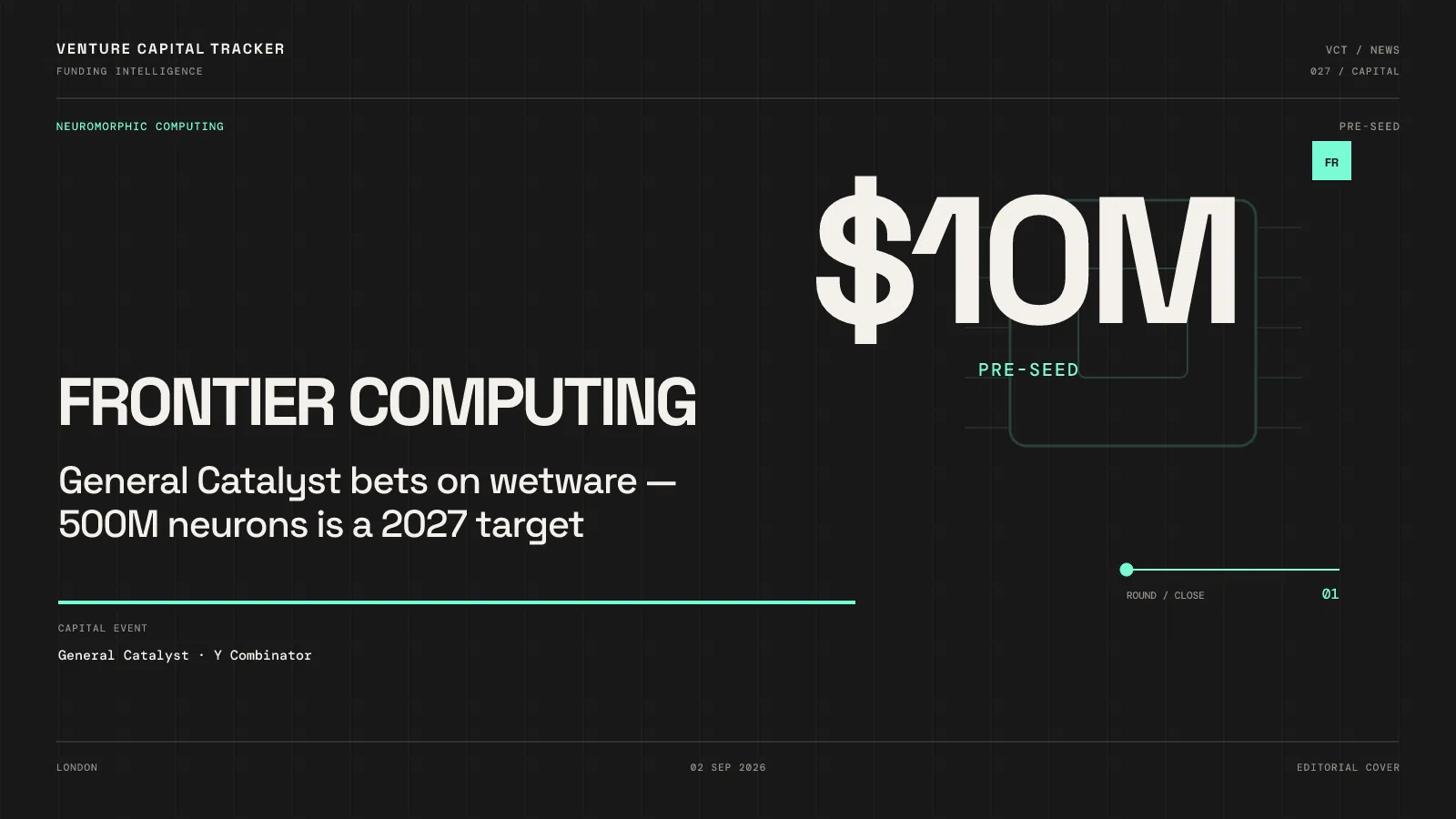 Frontier Computing $10M Pre-Seed: GC Bets on Wetware, Not a 500M-Neuron Cluster
