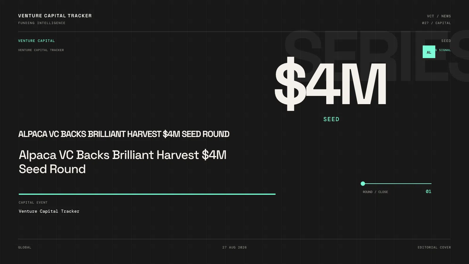 Alpaca VC Backs Brilliant Harvest $4M Seed Round