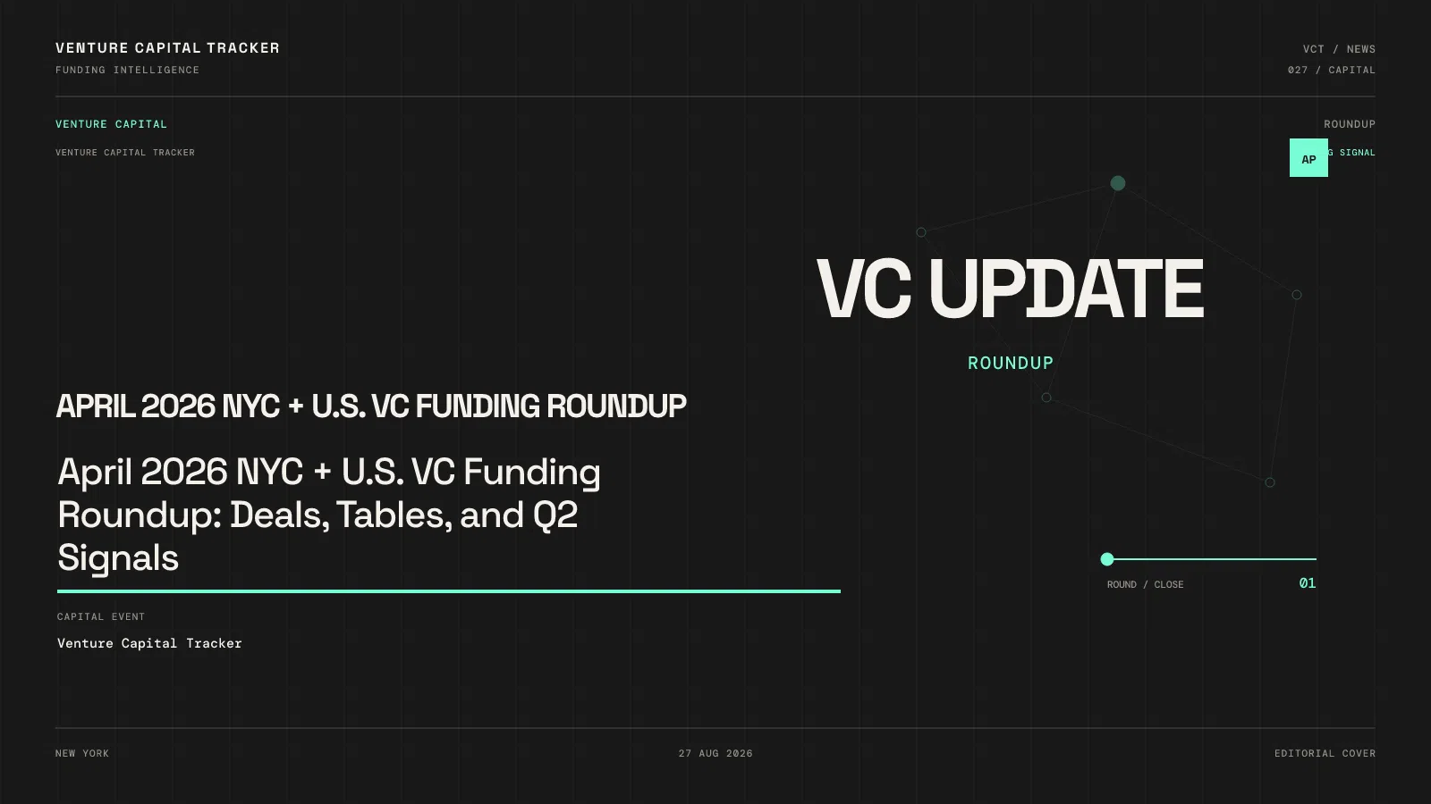 April 2026 NYC + U.S. VC Funding Roundup: Deals, Tables, and Q2 Signals