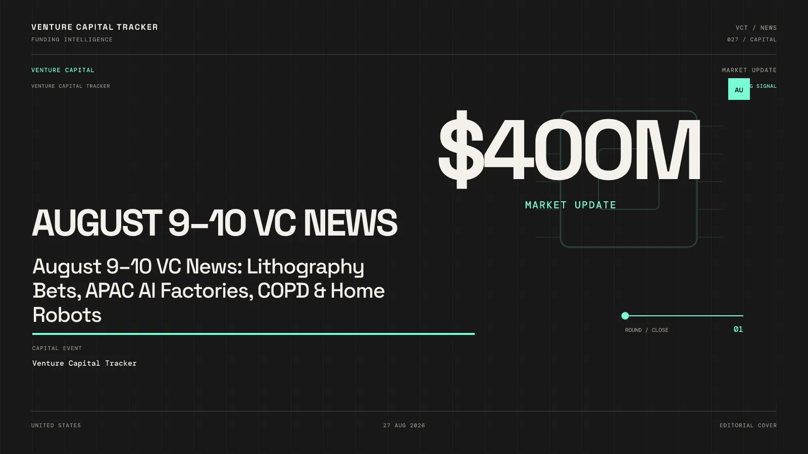 August 9–10 VC News: Lithography Bets, APAC AI Factories, COPD & Home Robots