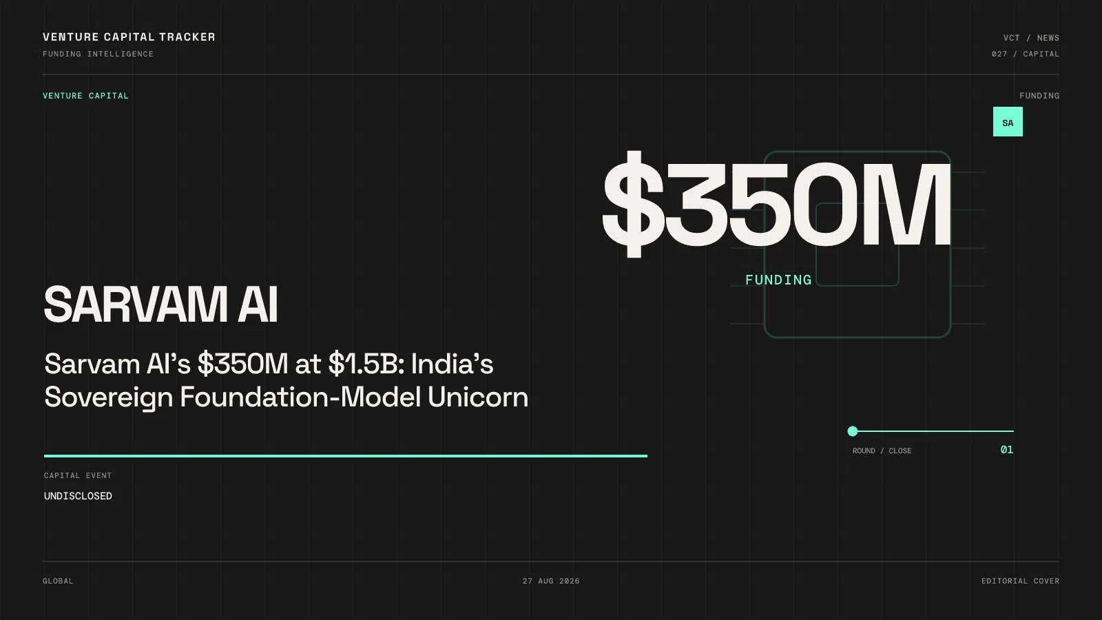 Sarvam AI $350M at $1.5B: India sovereign foundation-model unicorn