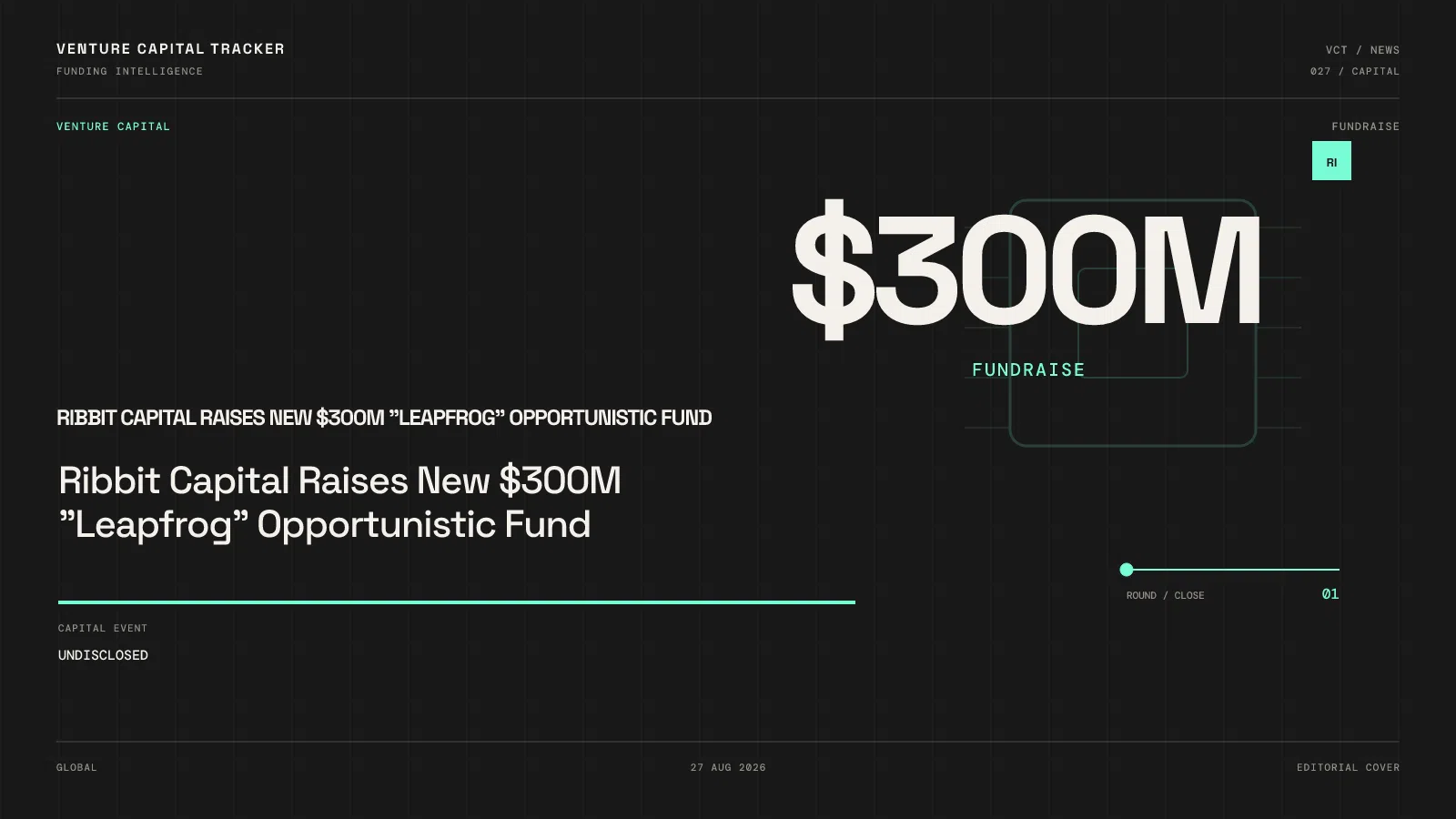 Ribbit Capital Raises New $300M "Leapfrog" Opportunistic Fund