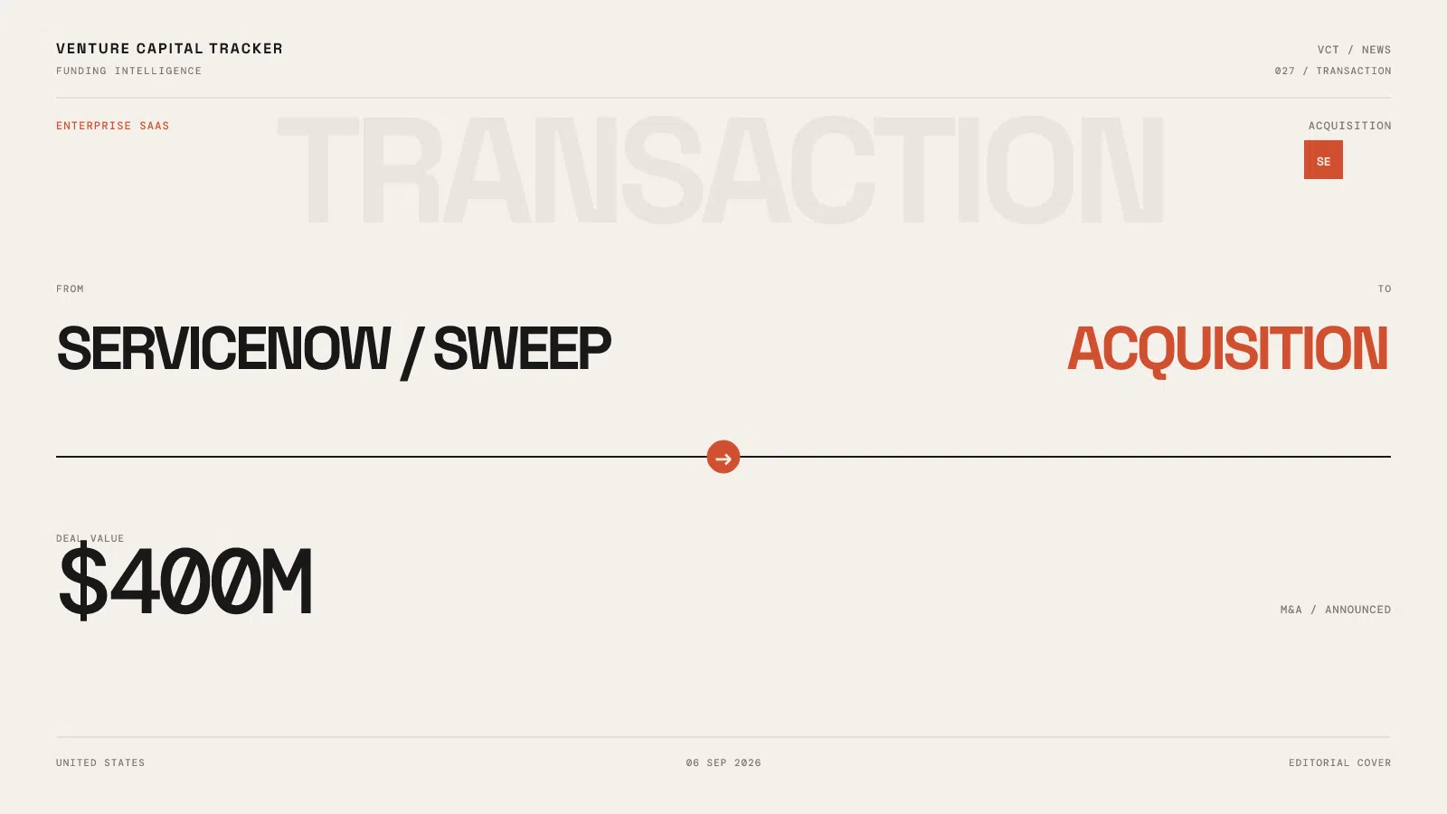 Did ServiceNow Buy Sweep? Spokesperson Yes. $400M Is Still Reported.