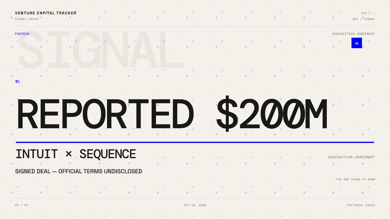 Intuit and Sequence acquisition agreement with reported $200M value