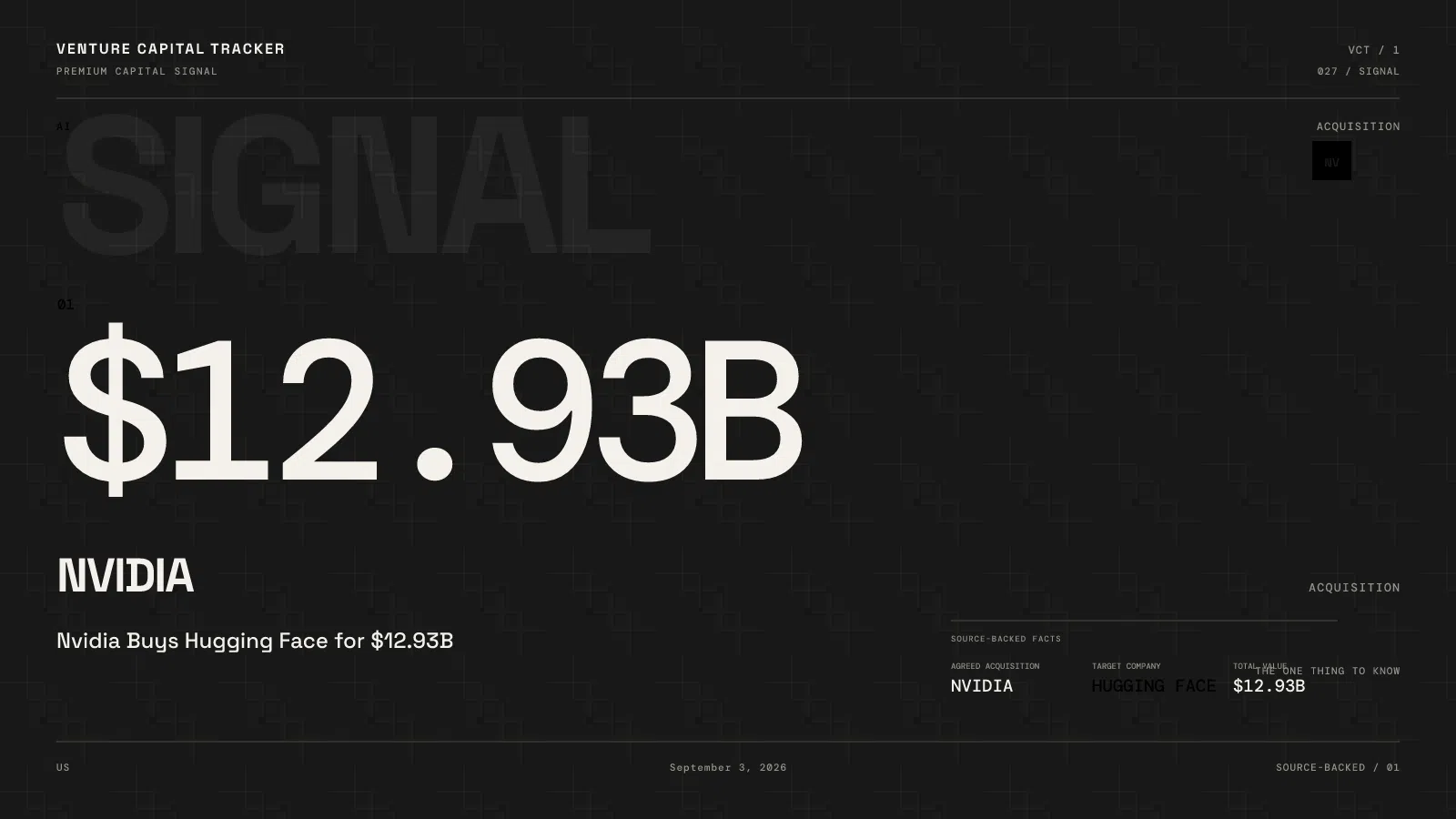 Did Nvidia Buy Hugging Face? Agreed. $12.93B. Not Closed.