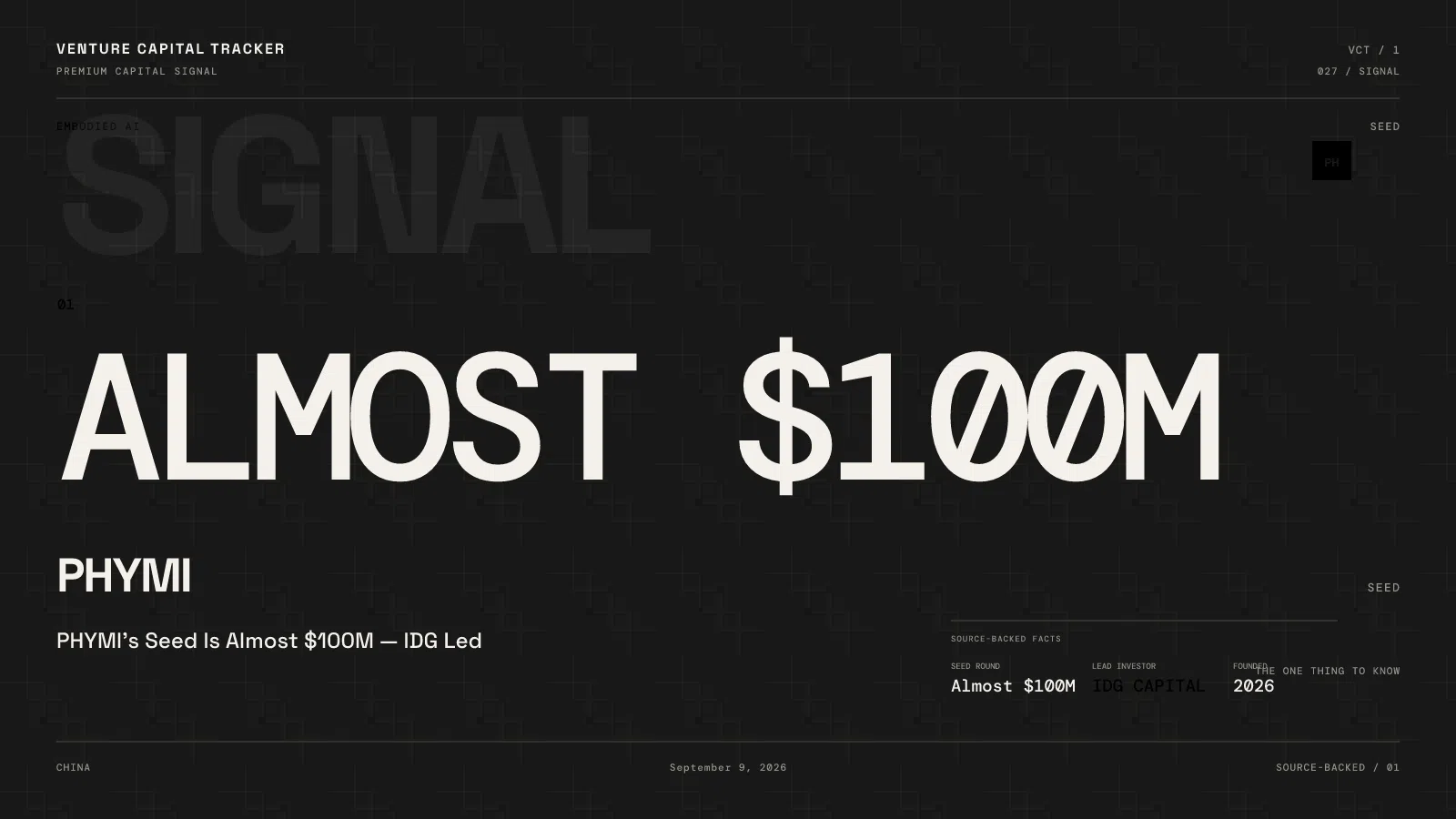 PHYMI’s Seed Is Almost $100M — IDG Led; Exact Amount and Mark Unknown