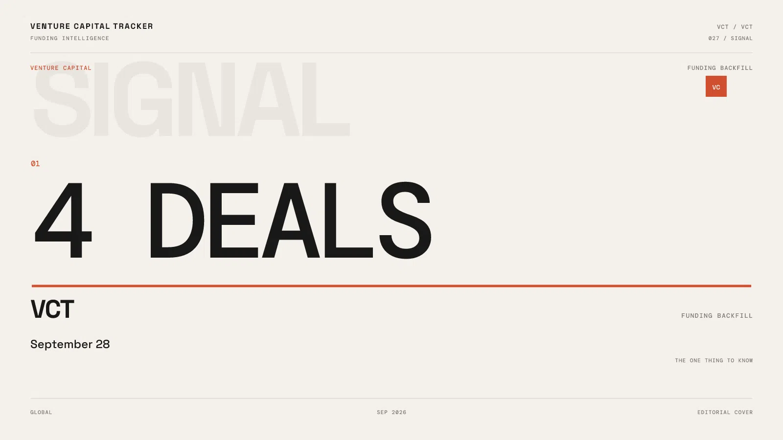 VCT Funding backfill 4 Deals