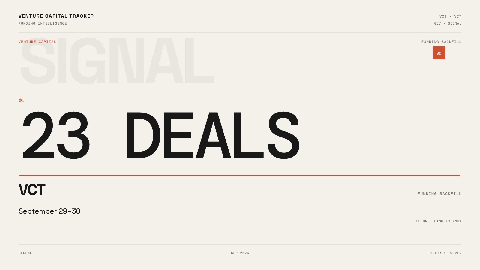 VCT Funding backfill 23 Deals