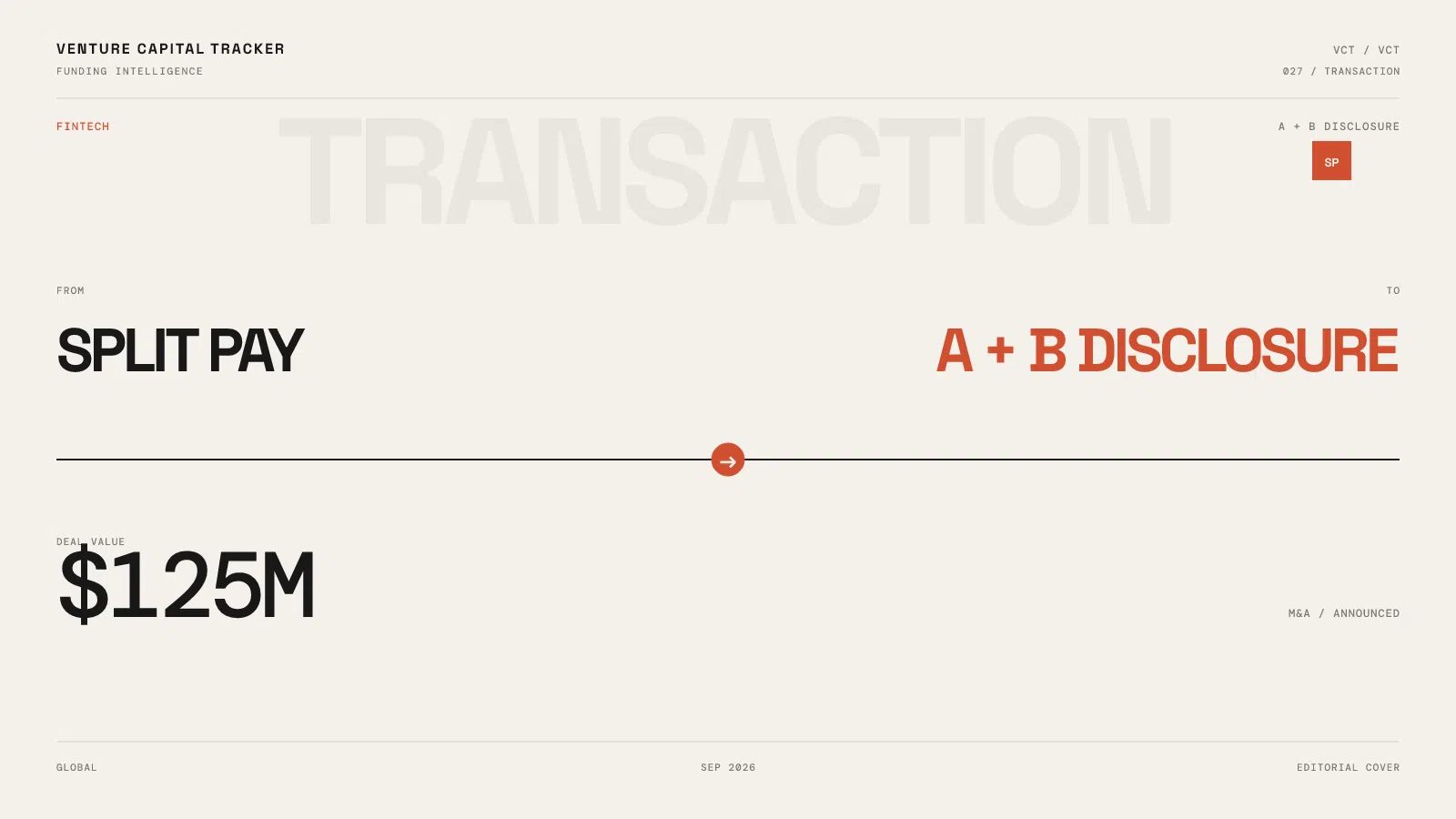 Split Pay A + B disclosure $125M